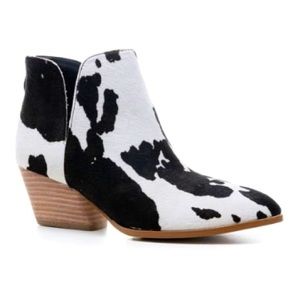 Genuine leather cowhide booties